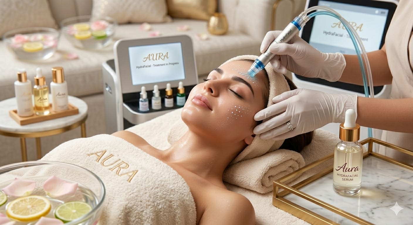 Facial and skin treatment in modest spa setting